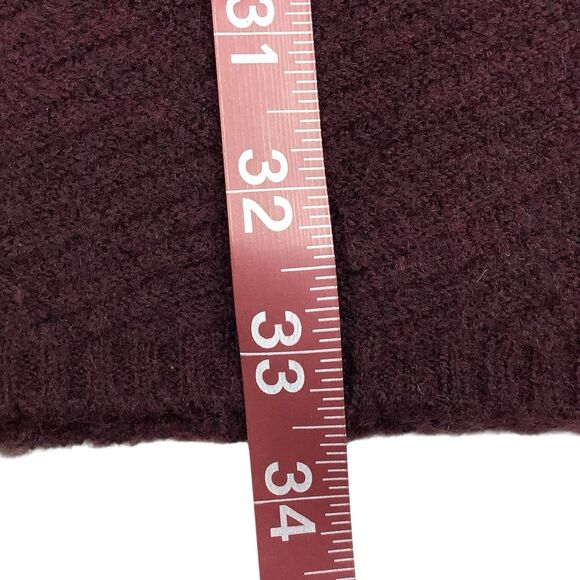 Max Studio V-Neck Sweater Dress Women Size S Long Sleeve Textured Knit Burgundy - Picture 11 of 16